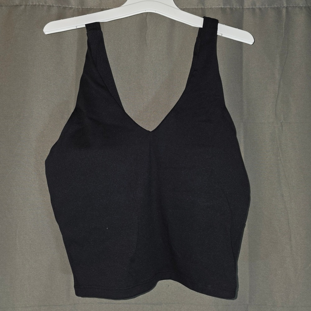 All in Motion Flex LS V-Neck Crop Bra Black XXS Light Support Yoga Top 5G7G1E